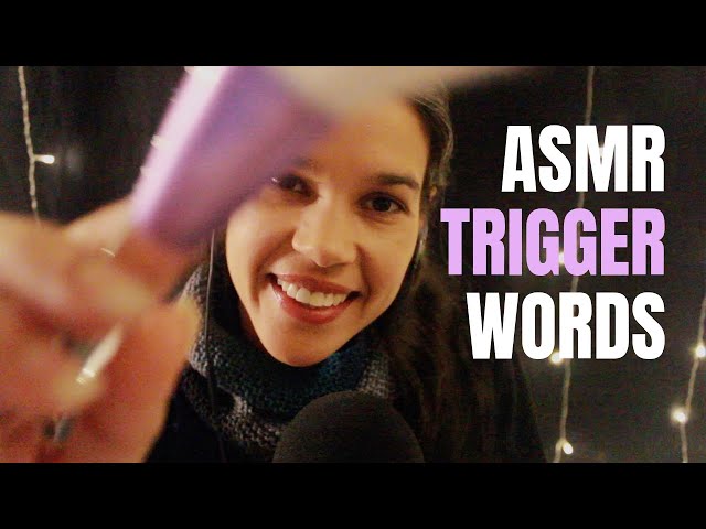 ASMR Tingly Trigger Words & Face Brushing | Whispered Repeated Words [Your Requests]