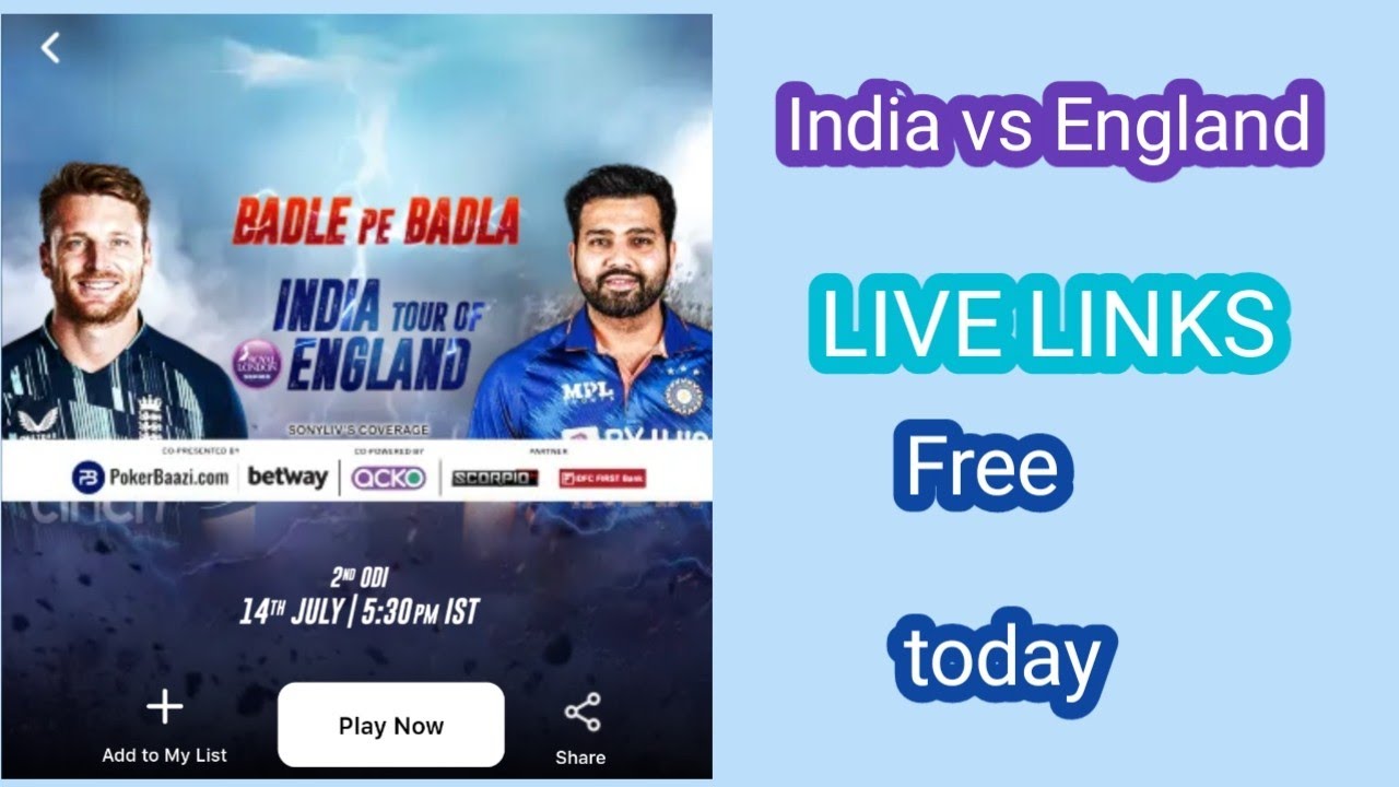 India vs England 2nd ODI ! live TV kase dekhe ! live TV links free