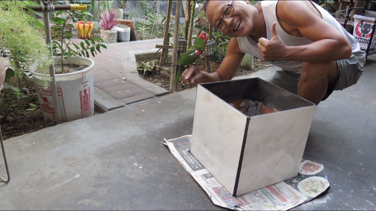 Maceta cúbica con cerámicos