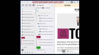 Demonstration of Tab Groups management of Tree Style Tab on Firefox 139 and later