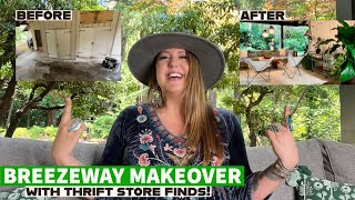 BREEZEWAY MAKEOVER! | Transforming My Outdoor Space With Thrift Store Finds | Before & After Reveal