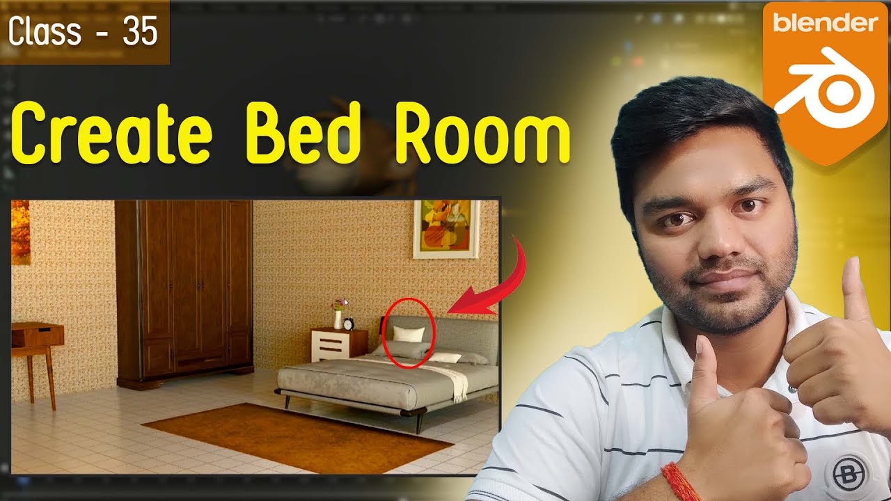 Create a Bed Room Scene in Blender Easily - Class 35 - YouTube