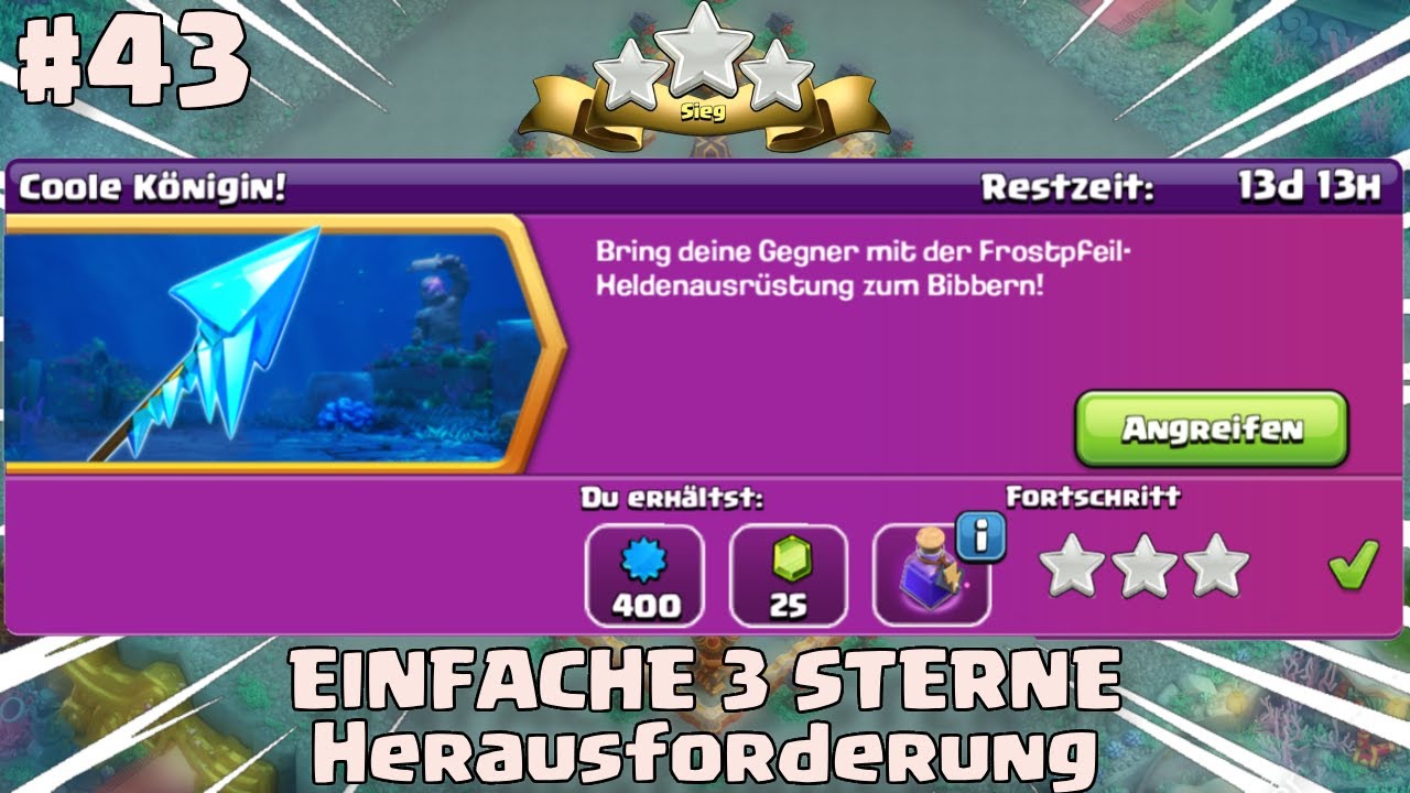 CLASH OF CLANS Coole KöniginHerausforderung EINFACHE 3⭐️! Jason