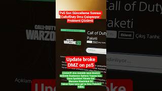 Ps5 CallofDuty Güncelleme Sonrası Dmz Çalışmama Sorunu.Update broke DMZ on Ps5