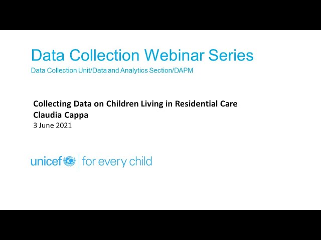 Watch 3 Jun 2021 Collecting Data on Children Living in Residential Care - Claudia Cappa on YouTube.