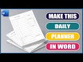 How to make a DAILY PLANNER in WORD | Microsoft Word Tutorials