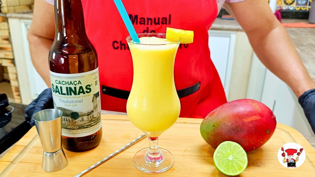 Como Fazer Caipirinha Manga Limão Leite Condensado Drink Fácil