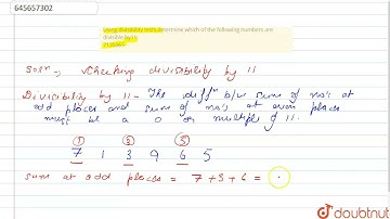 Using divisibility tests,determine which of the following numbers |Class 6 Math |Doubtnut