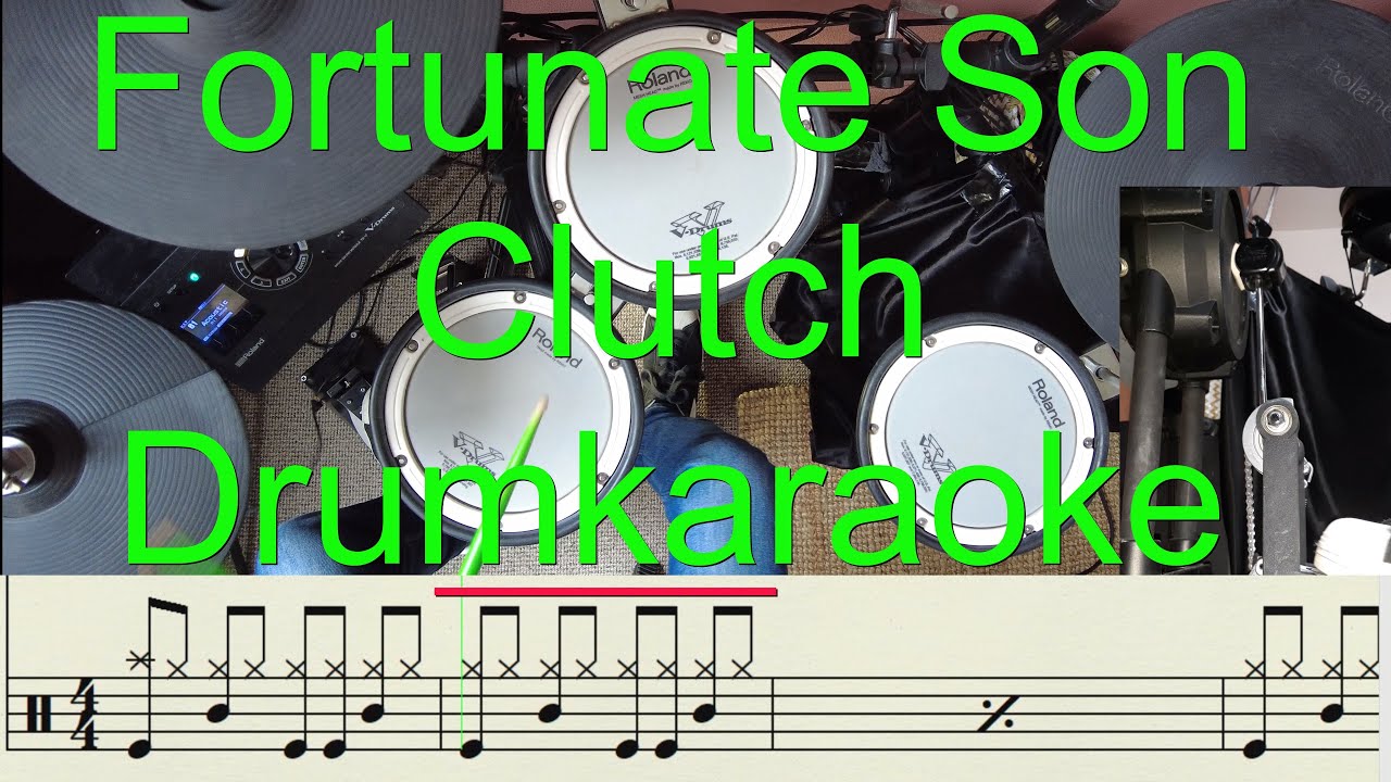 Clutch Fortunate Son Drum Cover, Drum Karaoke, Sheet music, Lessons
