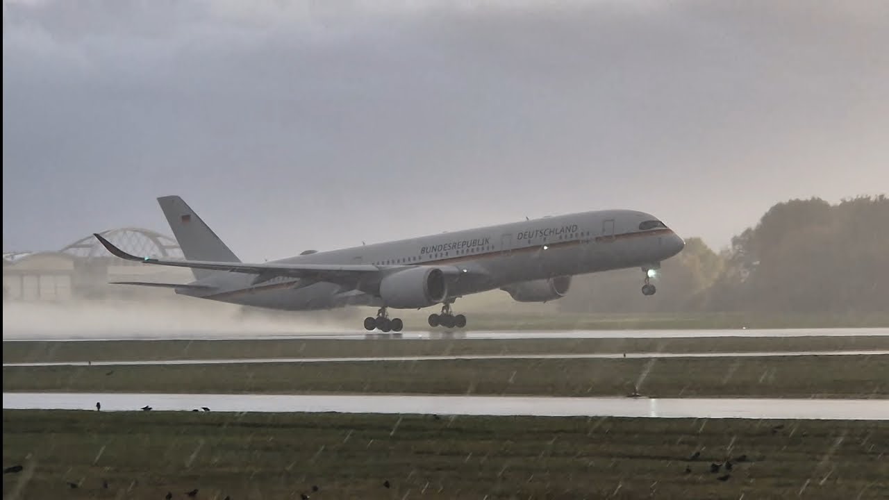 Germany air force A350 landing & takoff at Hamburg airport | 10+01 | 28 October 2025