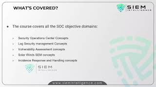 Webinar on: "Skills, Roles and Responsibilities of a SOC Analyst" | SIEM Intelligence