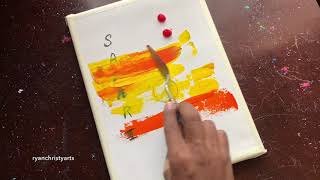 Daily Challenge #170 | Sunset Safari | Acrylic Painting Demonstration | Kangaroo