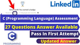 How To Pass In LinkedIn C Programming Language Assessment 2021 | Updated Answer Of C Programming