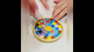 DIY Colorful Mosaic Cup Coaster Tutorial