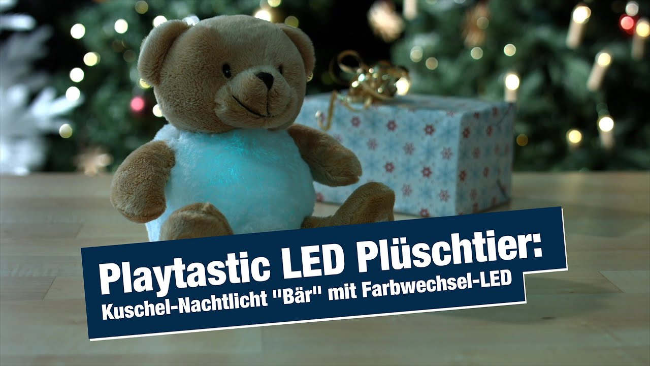 Playtastic LED Plüschtier: Kuschel-Nachtlicht "Bär" mit Farbwechsel-LED