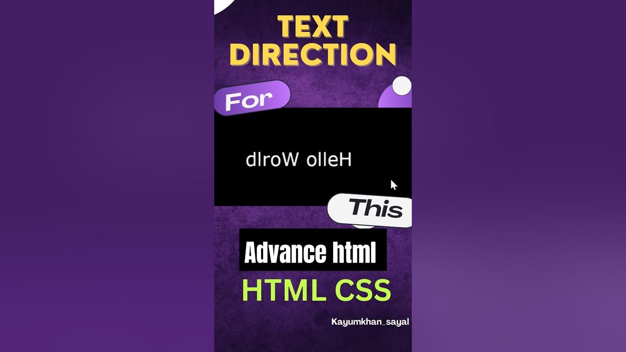 Text direction change by using html html css tricks advance html #shots ...