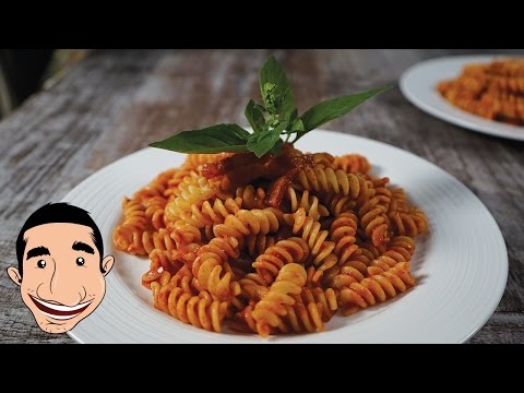 Pasta with Pancetta | Pasta with Italian Bacon and Tomato Basil Sauce | Italian Food Recipes