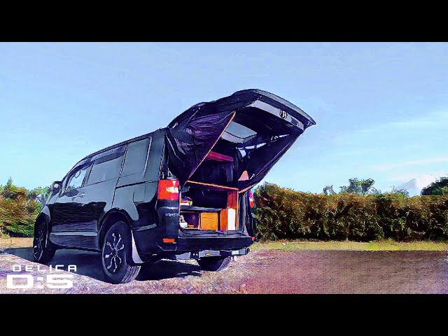 デリカD5車中泊仕様｜簡単アイズブロッカーの設置の仕方｜夏を楽しむ車