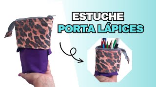 Como hacer un ESTUCHE PORTA LAPICES muy fácil con moldes para dibujar y descargar GRATIS