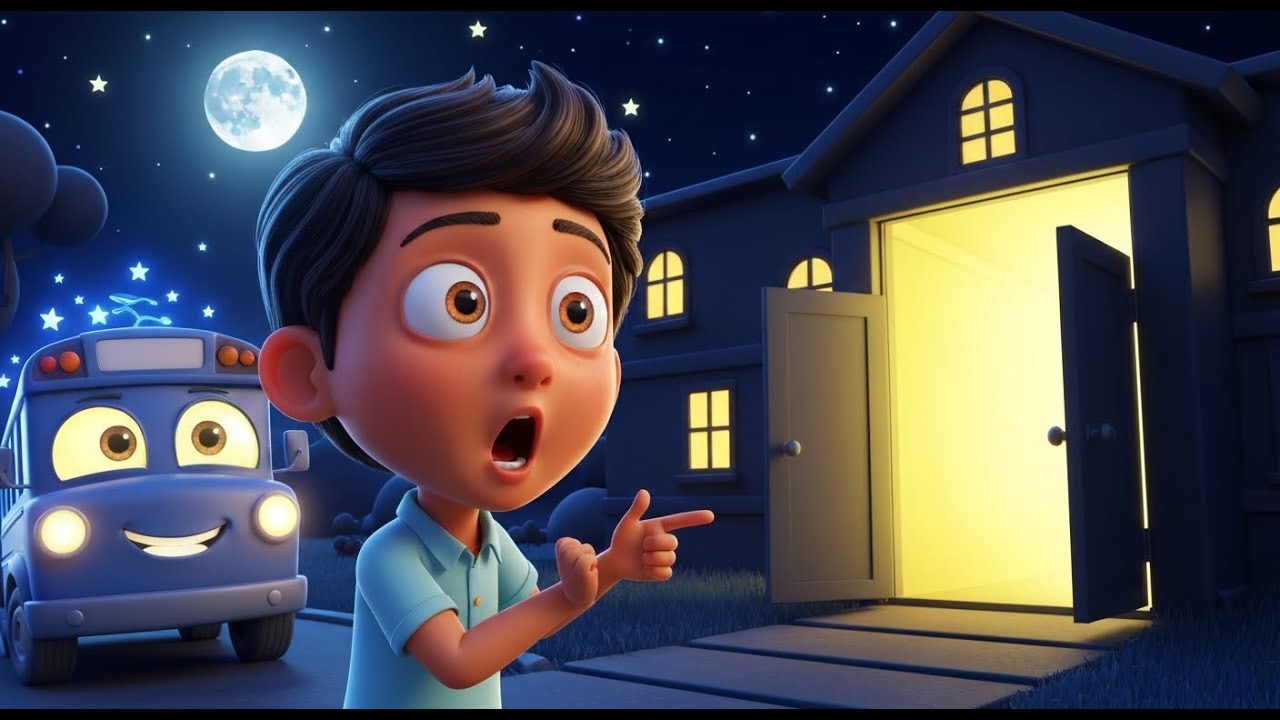 The Night School Mystery 🏫🌙 | A Safe Spooky Kids Story | Magic Talking Bus Adventure