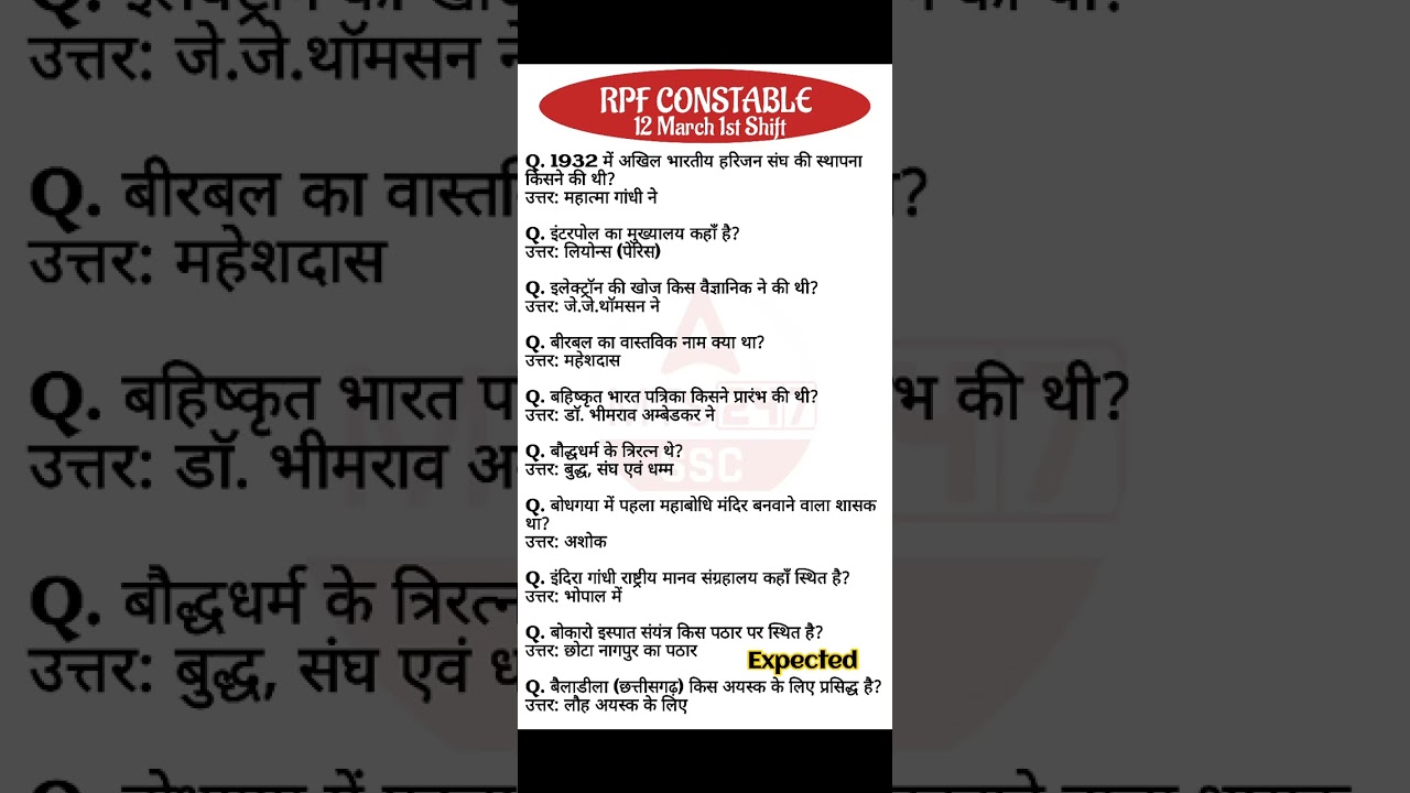 RPF Constable Exam Analysis 2025| Rpf question paper | 12 March 1st Shift | Rpf Constable Paper 2025