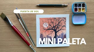 Cómo crear una puesta de sol en acuarela / paleta de seis colores