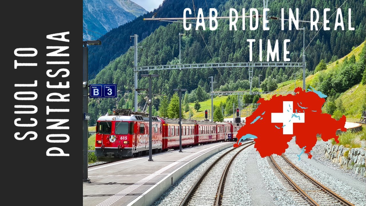 REAL TIME cab ride through the ENGADIN from Scuol to Pontresina, Switzerland.