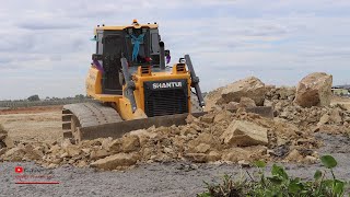 The Best Extreme Dozer Equipment Pushing Gravel In Mud Eliminate​​ Power Machine Bulldozer Shantui