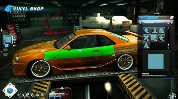 NFS World vinyls on side mirrors and spoiler