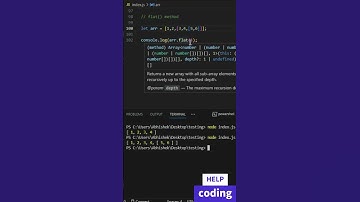flat() method || java script #javascript #coding #programming #youtube #youtubeshorts #js #shorts