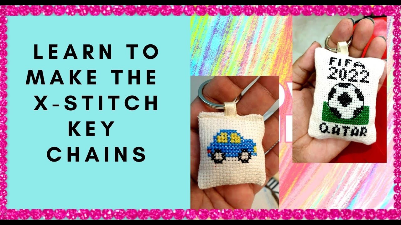  SEWACC 4 Sets Cross Stitch Keychain Kid Craft