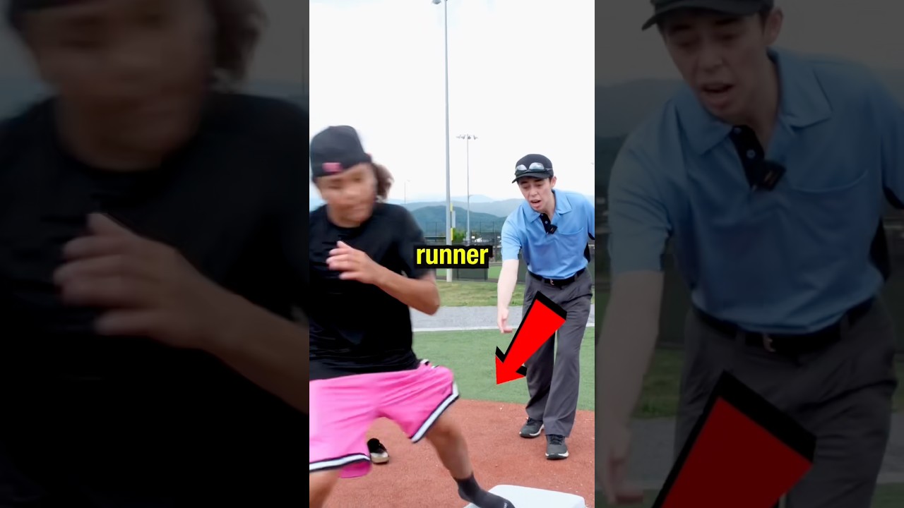 What to do if the runner misses the base as an umpire 🔥 #baseball