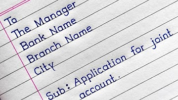 How To Write An Application For Converting Single Account To Joint Account In English |