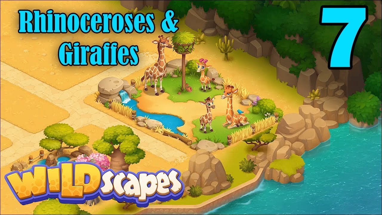 Wildscapes Walkthrough Gameplay - Rhinoceroses & Giraffes Completed - Part 7 games people play