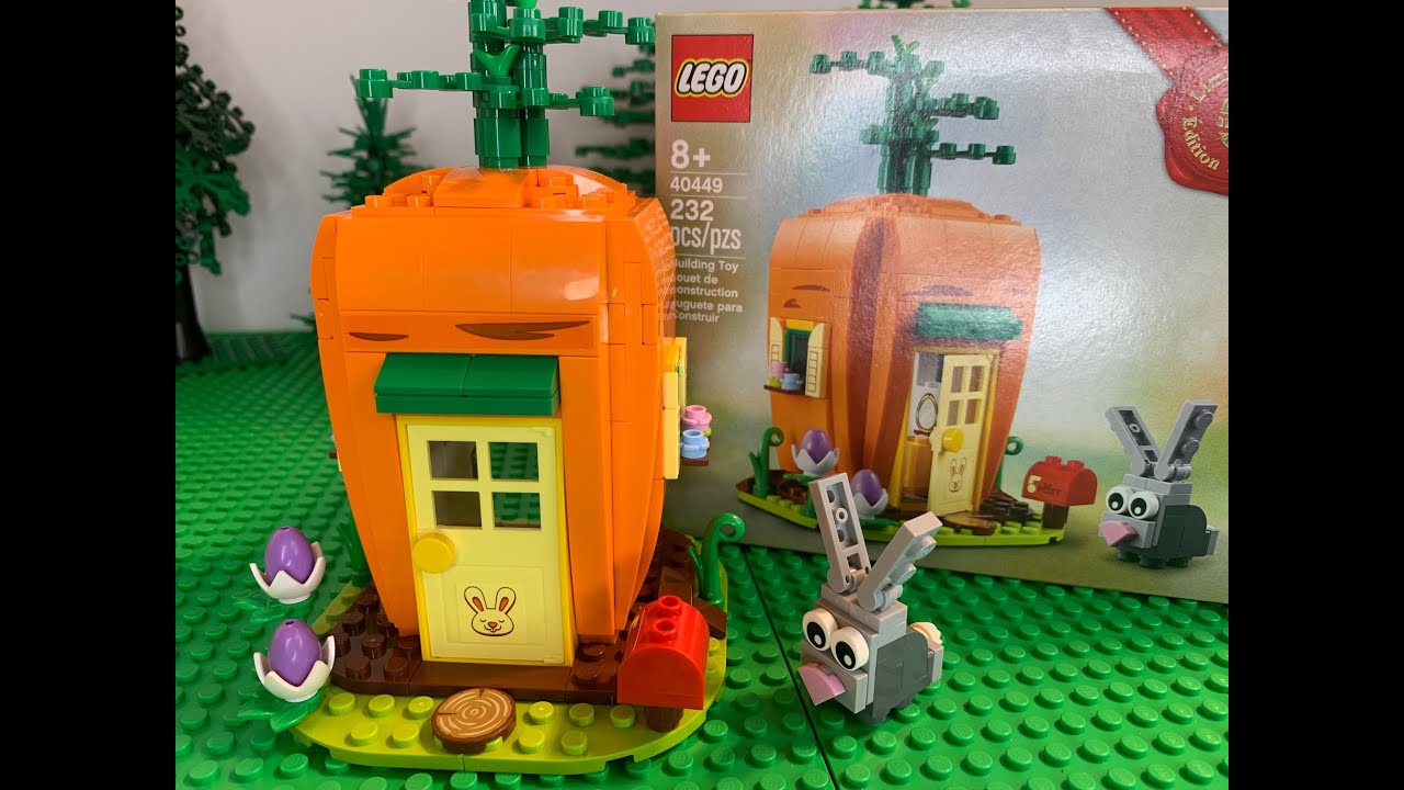 Review of the carrot house, set 40449 and size comparison to the next Easter bunny set. Lego