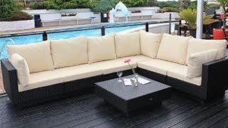 Cozy Bay Chicago Rattan Sofa Set - All Weather Wicker Garden Furniture