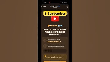 MemeFi YouTube video code today 8 September | MemeFi YouTube video secret code today | #codes #code