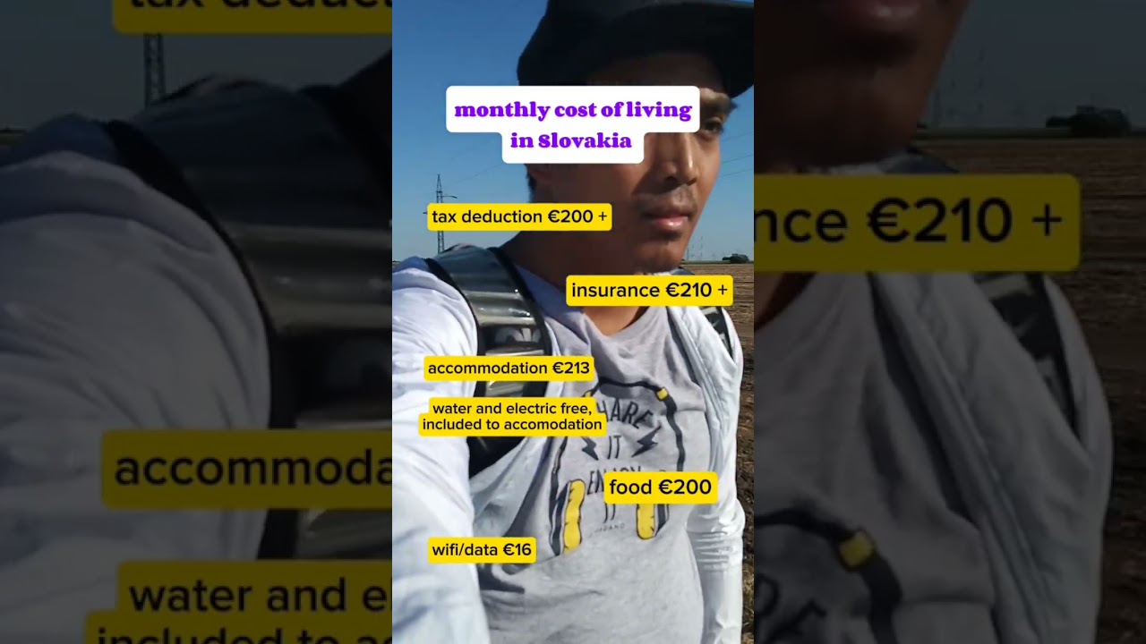 monthly cost of living dito Sa Slovakia 