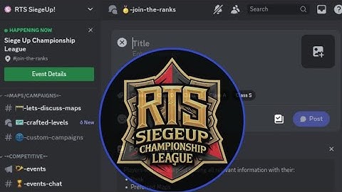 Join the new RTS SiegeUp ranking/rating system | Guide on how to Join |"SiegeUp Championship League"