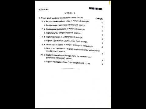 Python programming (NEP) 4th semester BCA 2023 #question paper #BCA # ...