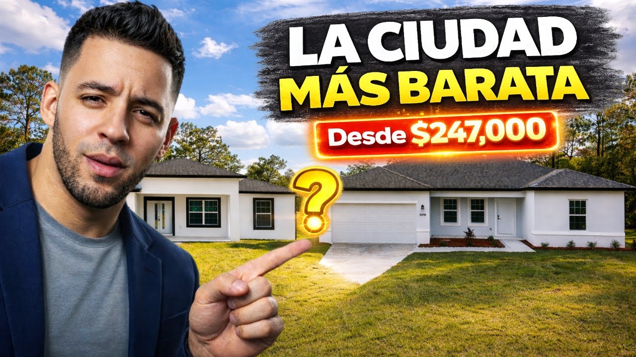 La CIUDAD MÁS BARATA de toda FLORIDA 2026🤯Casas NUEVAS desde $247,000 con Acabados de LUJO | NO HOA