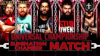 Universal Championship Elimination Chamber match 2021 Custom Match Card