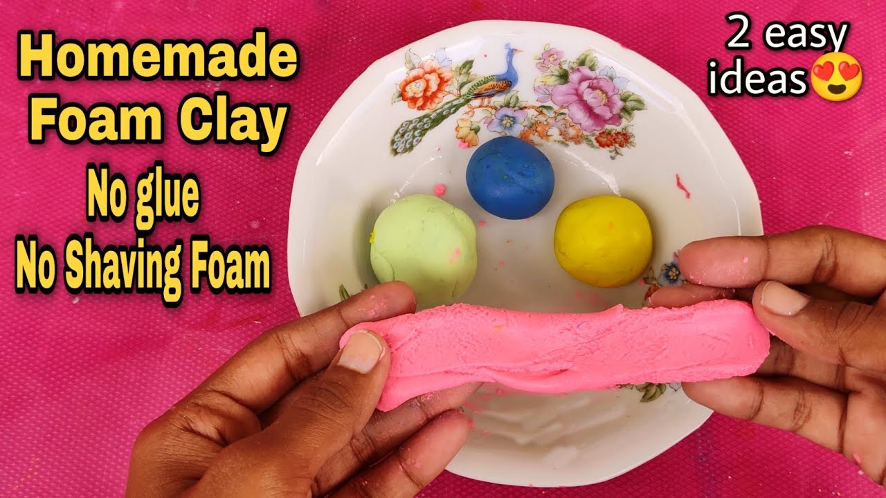 Homemade Foam clay / No glue, no shaving foam / 2 easy ideas YouTube