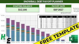 Free Snowball Debt Payoff Planner Template in Excel