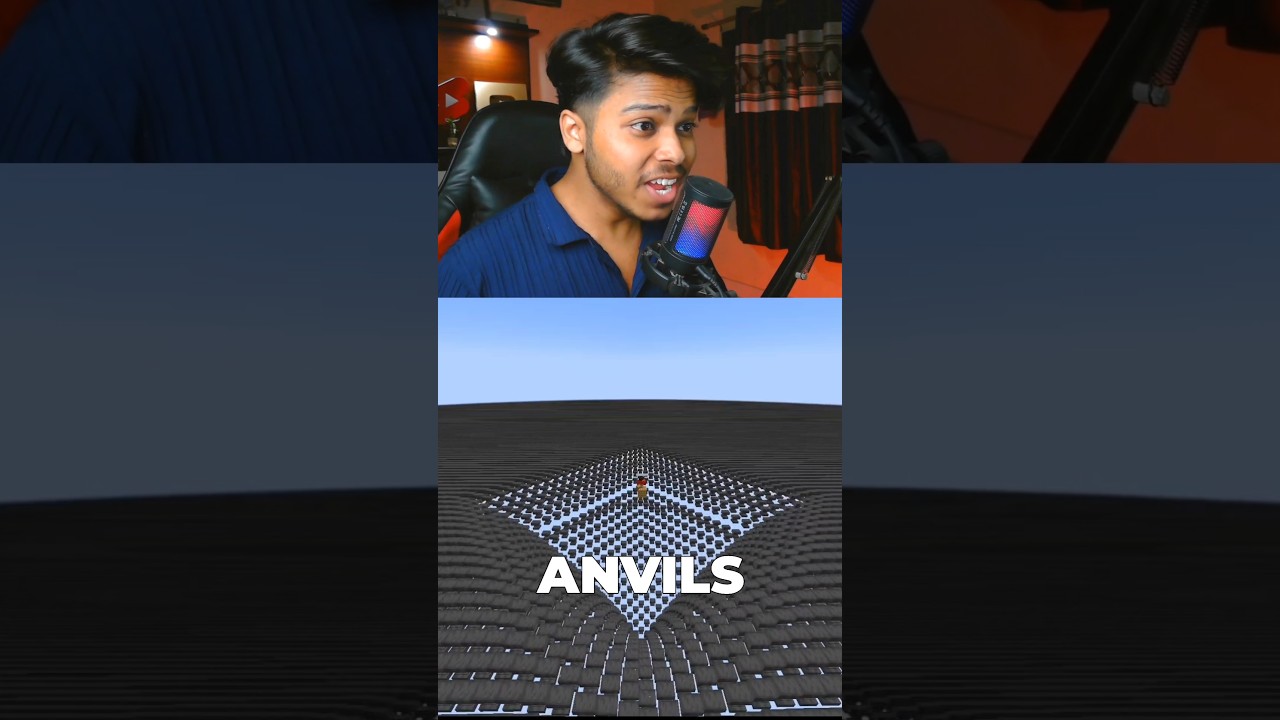 Minecraft But The Entire World Is Floating Anvils #minecraft #shorts #funny #lucon