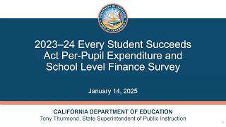 2023-24 ESSA Per-Pupil Expenditures and SLFS Webinar
