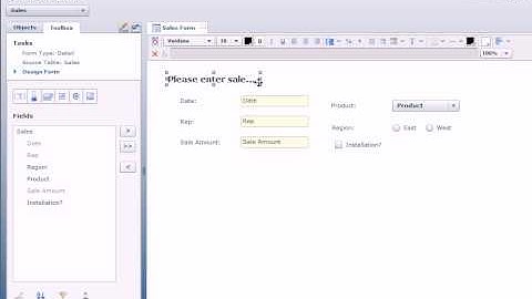 Creating Forms With Web Database Software - InfoDome