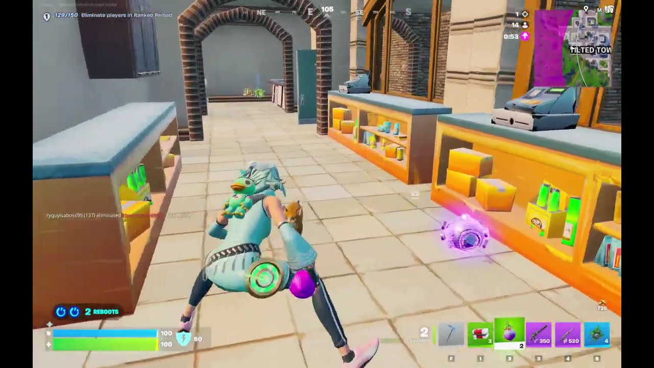 Playing some Ranked Reload Solo. 2 elim + Victory Royale.