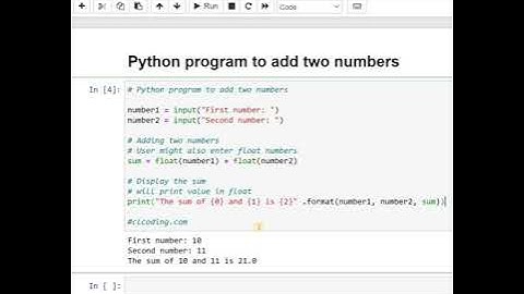 Day 67 : Python program to add two numbers