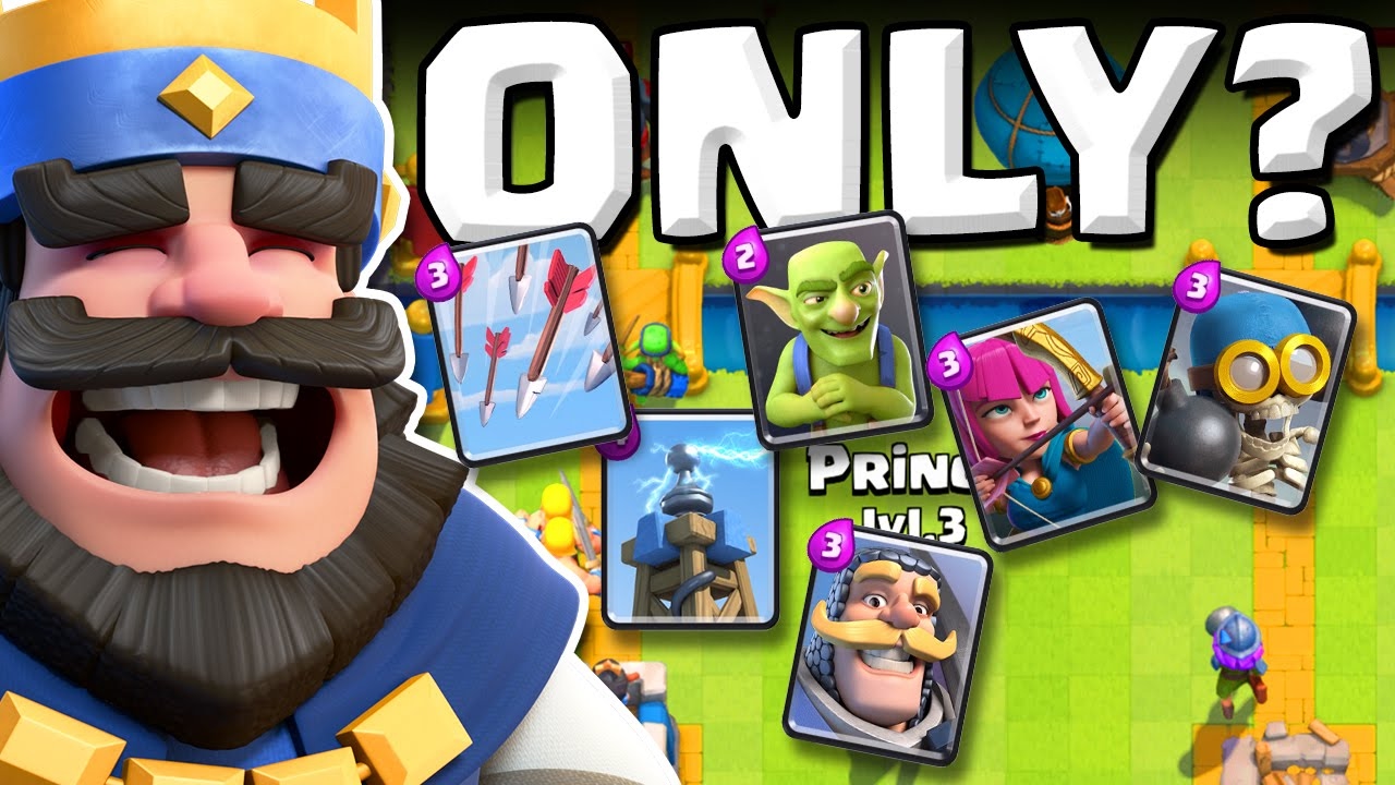 ,,FULL COMMON DECK" challenge in clash royale